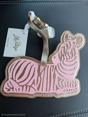 Lilly Pulitzer Pink and Gold Zebra Luggage Tag